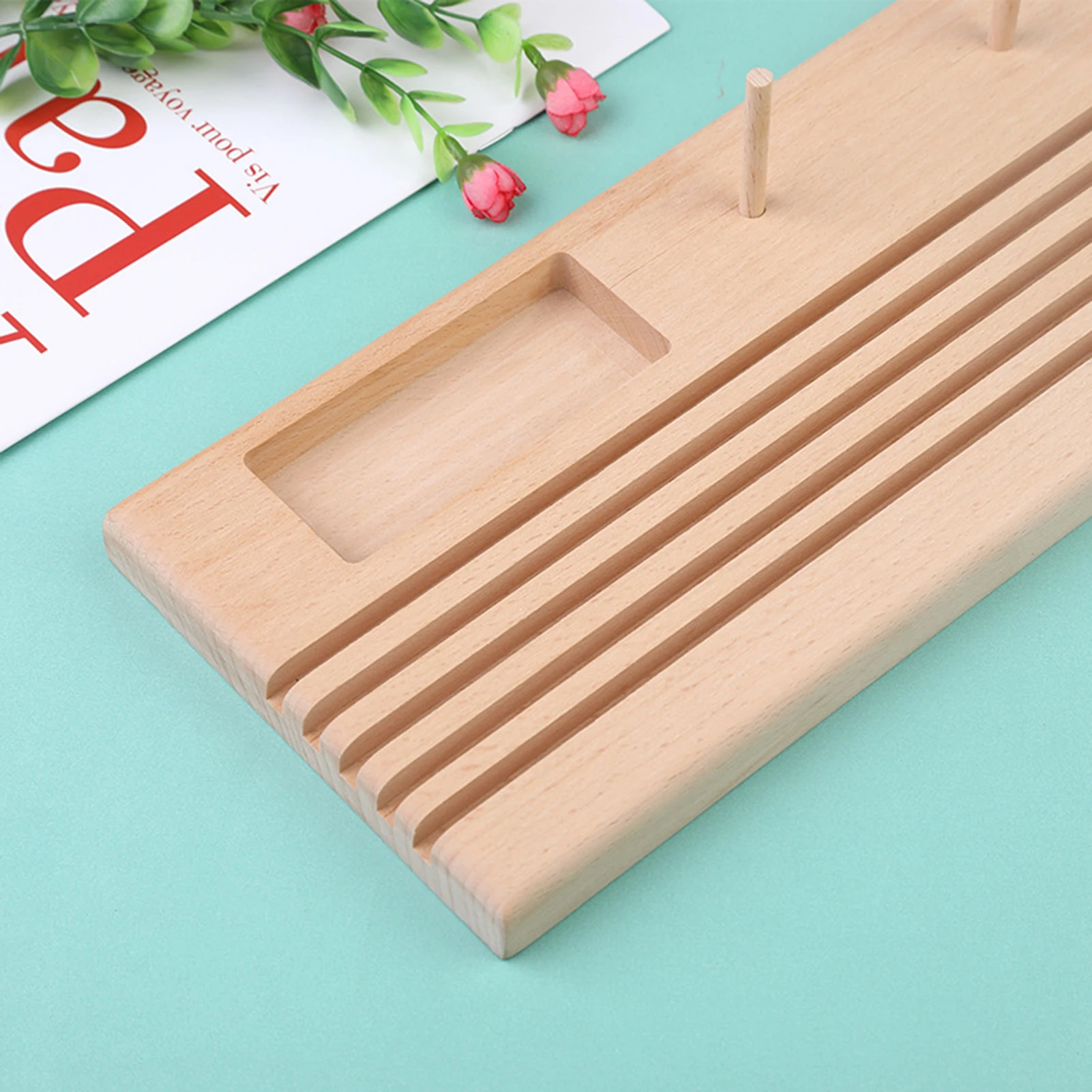 Quilting Ruler Holder DIY Spool Rack Patchwork Ruler Holder Beech for Sewing Ruler Patchwork Needles