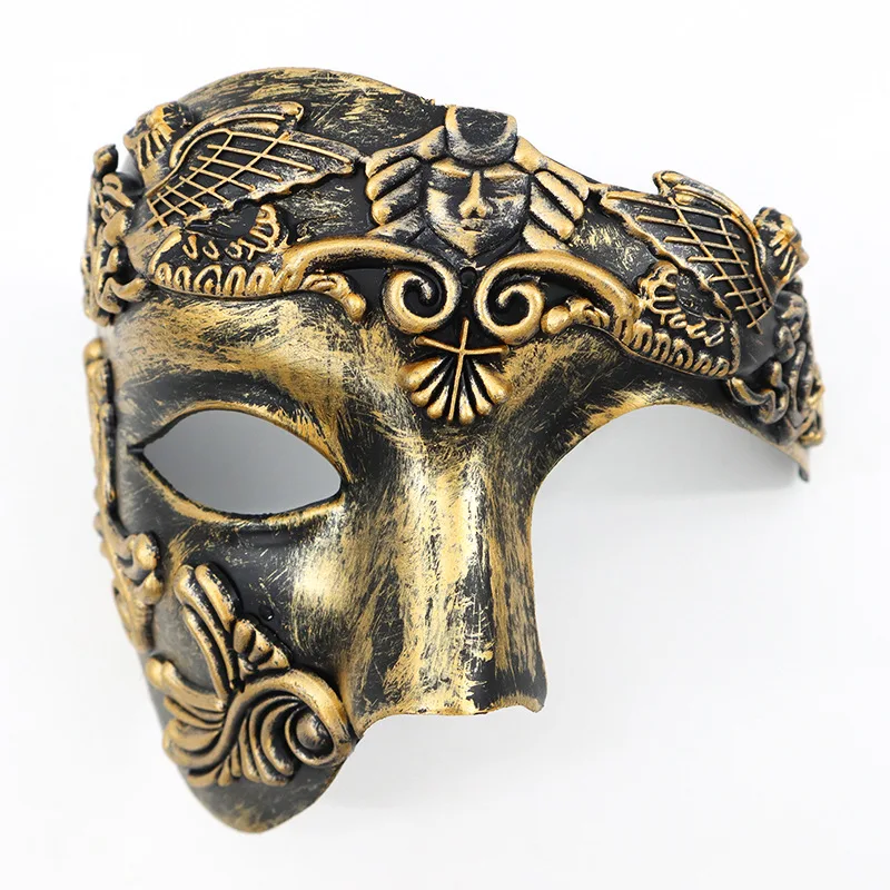 Egyptian Men Ancient Greco-Roman Warrior Half Face Mask Venice Halloween Party Masquerade Decoration Mask