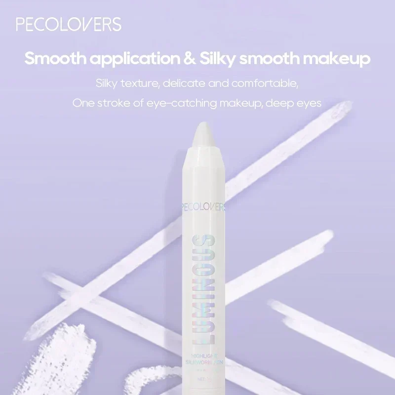 Glitter Highlighter Pen Pearlescent Lying Silkworm Pencil Waterproof Long-lasting Brightening Eyes Stick White Silver Eye Makeup