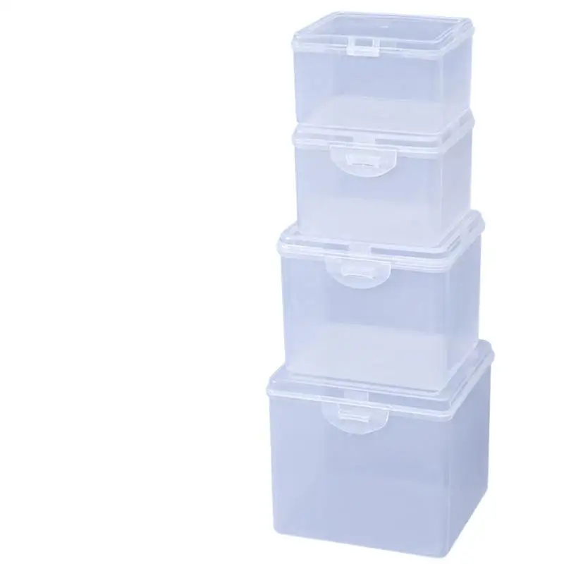 1Pcs Clear Plastic Storage Box with Lid Rectangular Multi Purpose Case for Small Item Home Office and Travel Organization