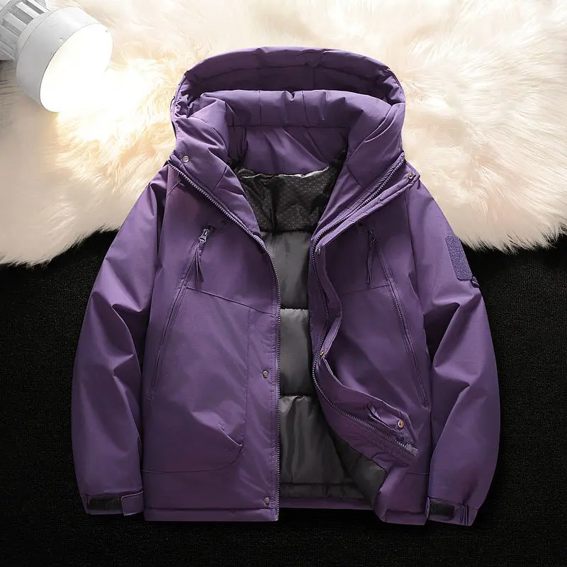 Thick cotton coat winter thickened cotton coat men's new trendy casual youth hooded jacket versatile cotton top women clothing