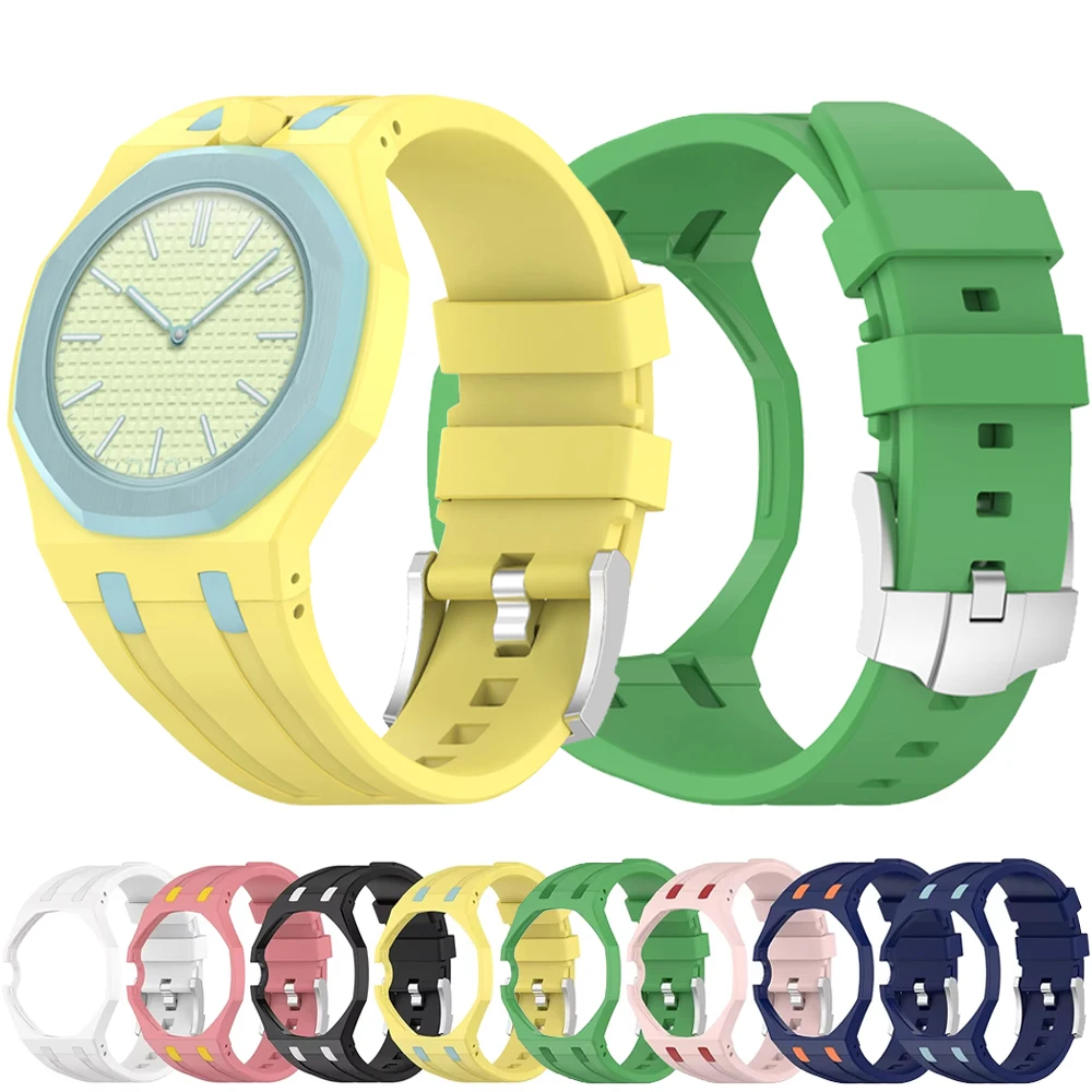 2-in-1 Armband + Gehäuse für Swatch X AP Royal Pop Taschenuhr, Umwandelbar in Armbanduhr, PC-Gehäuse + Silikonband, Armband-Zubehör