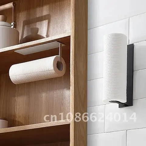 

Paper Towel Holder Non Perforated Toilet Paper Hanger Roll Paper Holder Fresh Film Storage Rack Wall Hanging Shelf Holders Paper