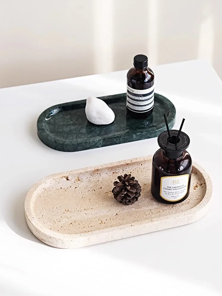 Natural Marble Jewelry Aromatherapy Storage Pallet Hotel Modern Light luxury Trend Advanced Decoration Cosmetics Perfume Pallet