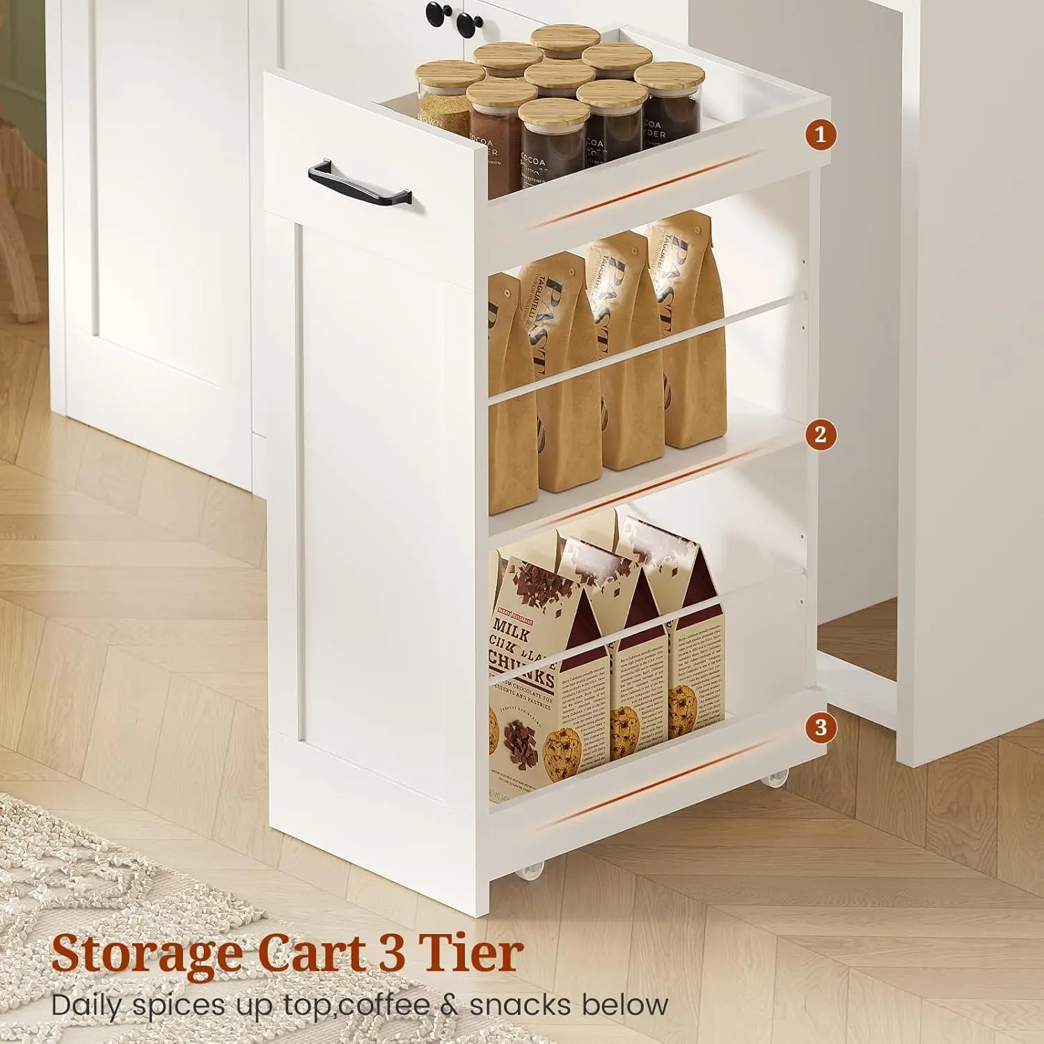 Высокий кухонный шкаф для кладовой 73,7 дюйма со шкивом, подставкой для микроволновой печи и винными полками, стеклянными дверцами, ящиками для хранения в гостиной (4 Doo