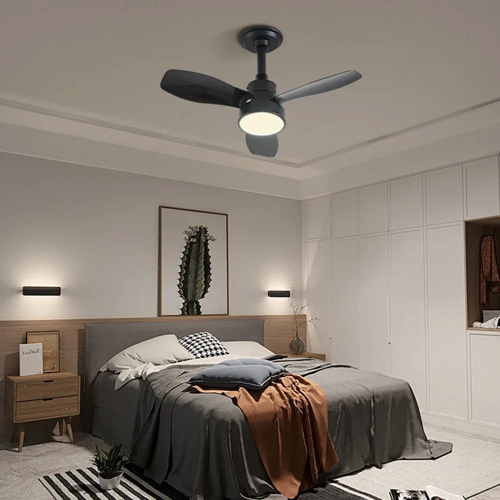 24 Inch Ceiling Fan with Lights, Remote Dimming, 3-speed Wind Speed, Modern Lighting, Simple Bedroom Indoor Lighting Ceiling Fan