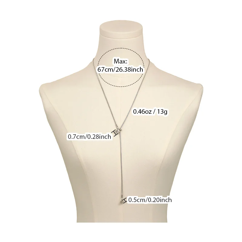 New Minimalist Silver Sugar Cube Pendant with Extendable Chain Adjustable Square Pendant for Sweaters