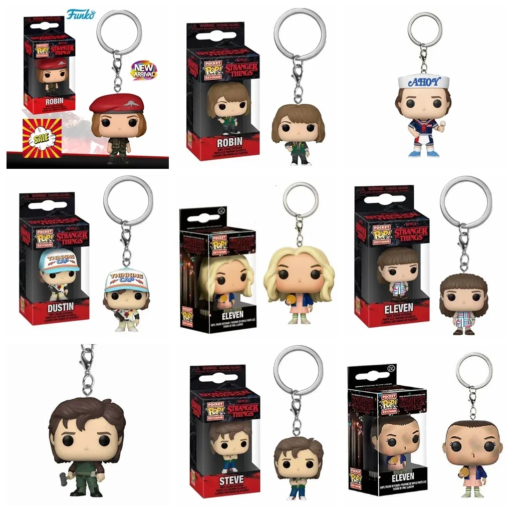 Funko Pop Pocket Pop Keychain Eleven Barb Robin Steve Dustin Vinyl الشكل حلقة رئيسية نموذج اللعب