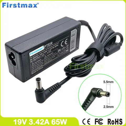 19V 3.42A 65W Charger for Toshiba Satellite C40-A C50-A C50-B C50-C C50D-A C50D-B C50D-C C50T-A C50T-B C55-C C55D-B AC Adapter