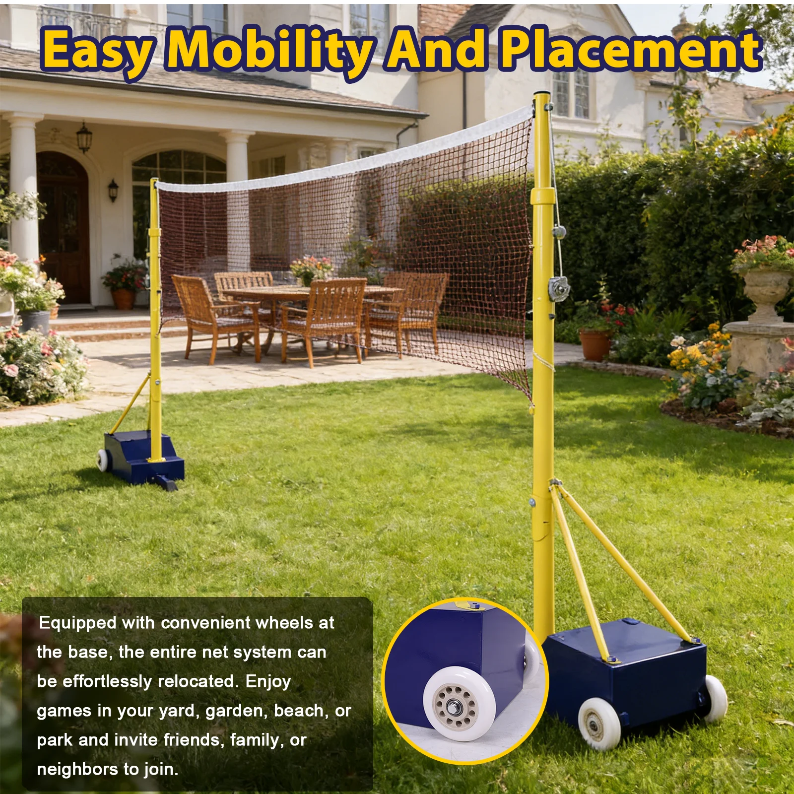 

Регулируемая по высоте портативная стойка для бадминтонной сетки, универсальная, идеально подходит для занятий спортом на открытом воздухе