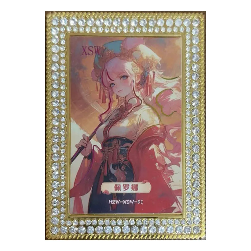 Anime ONE PIECE Rare XSW Rhinestones Metal Refraction Card Shirahoshi Perona Toys for boys Collectible Card Birthday Present