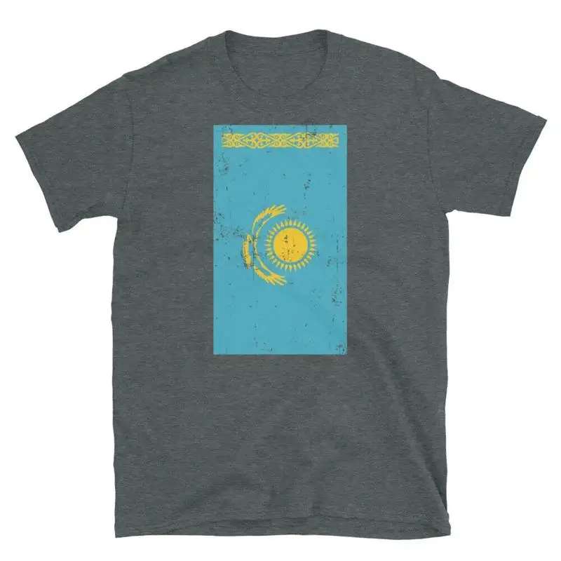 Kazakhstan Central Asia Nur Sultan Distressed Flag Short Sleeve Unisex T Shirt