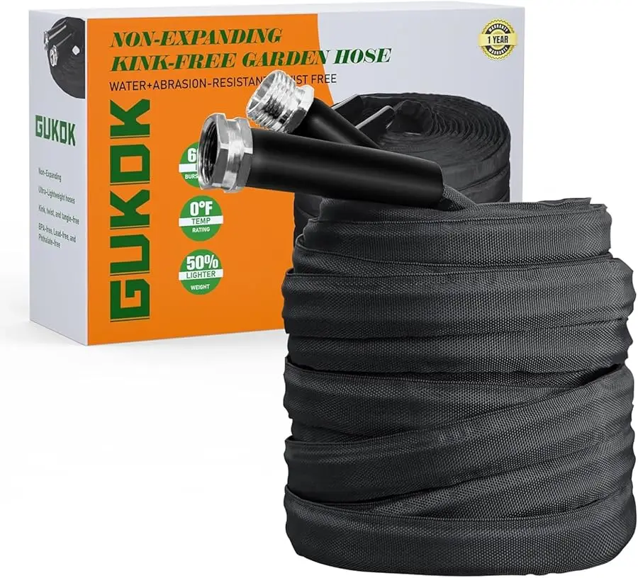 

Garden Hose Non-Expanding, Ultra Lightweight, Abrasion Resistant, Durable, Kink-Free Garden Hose, RV, Marine and Camper Hose, 25
