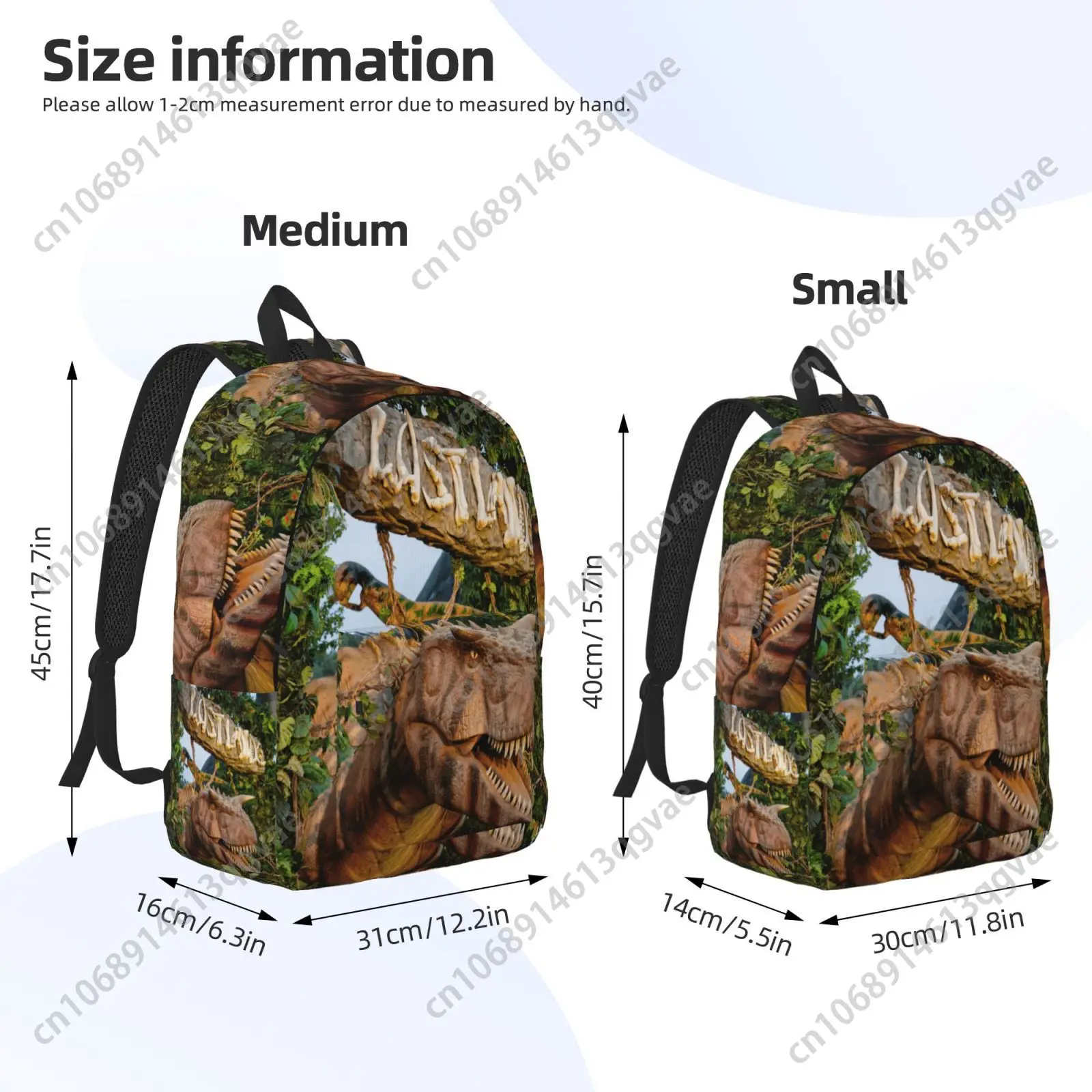 Lost Lands Music Festival Dinosaur Theme Custom Canvas Lightweight Backpack Fashion Durable Student Men Women Business Daypack