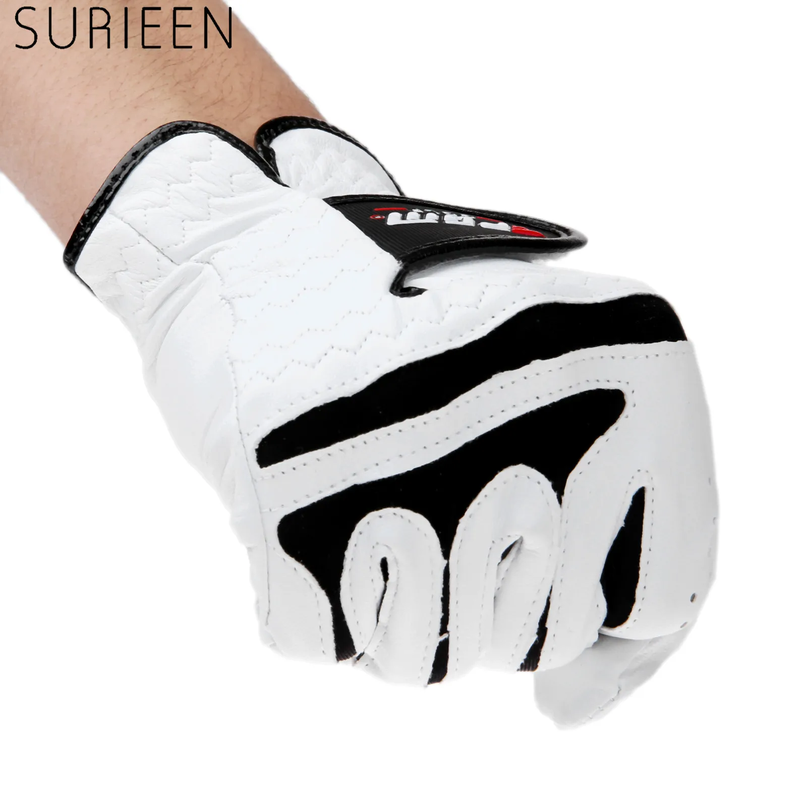 SURIEEN Outdoor Cabretta Leather Golf Gloves Men's Left And Right Hand Soft Breathable Sheepskin Slip-resistant Male Golf Gloves