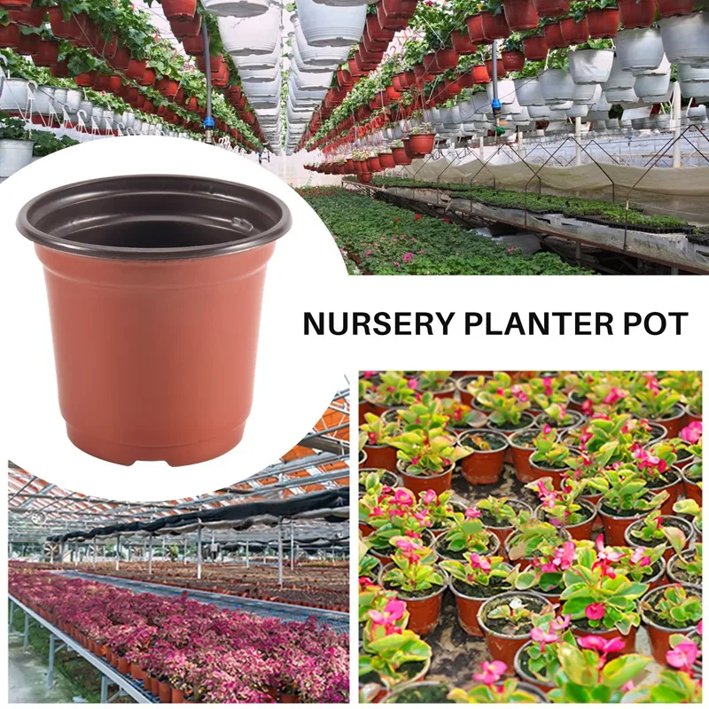 200Pcs 4 Inch Plastic Flower Seedlings Nursery Supplies Planter Pot/Pots Containers Seed Starting Pots Planting Pots