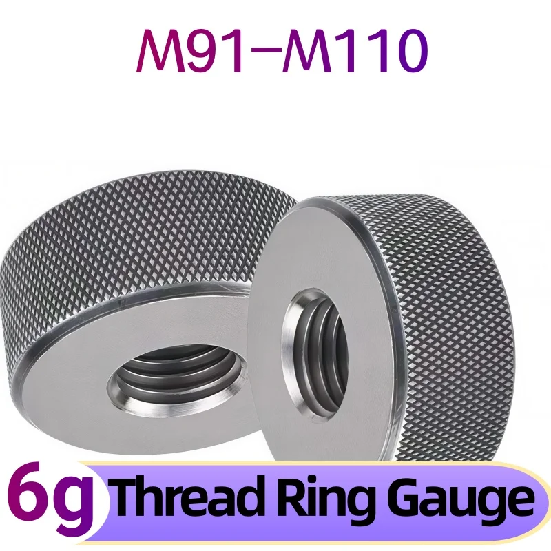 1 set (1*GO 1*NOGO) 6g metric  right-hand thread thread ring gauge precision measuring tool M91-M110