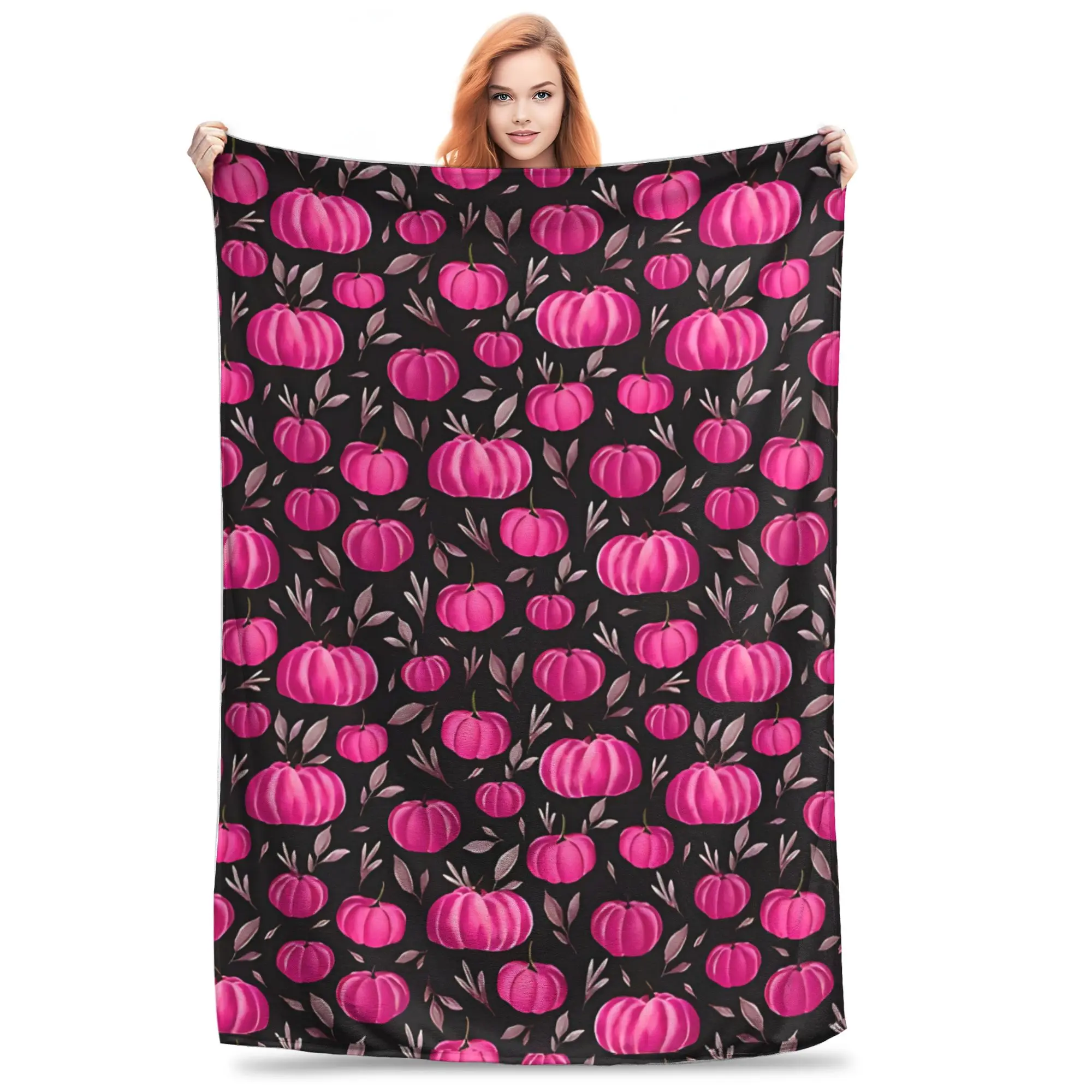 1PC Midnight Pumpkin Patch  Blanket Throw Super Cosy Plush Living Room Sofa