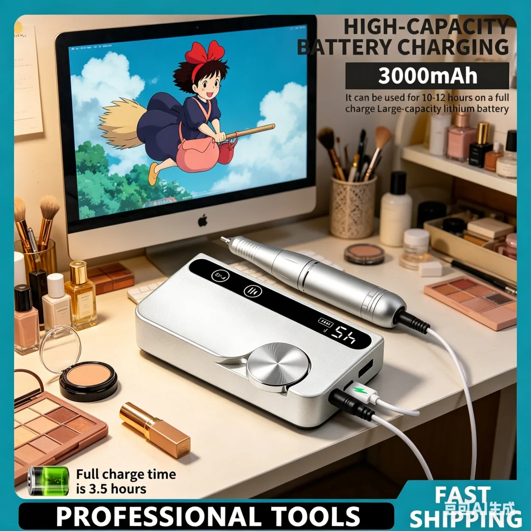 

Premium Rechargeable Nail Drill 45000RPM Professional Ultra Silent Gel Nail Care Machine for Smooth Polishing