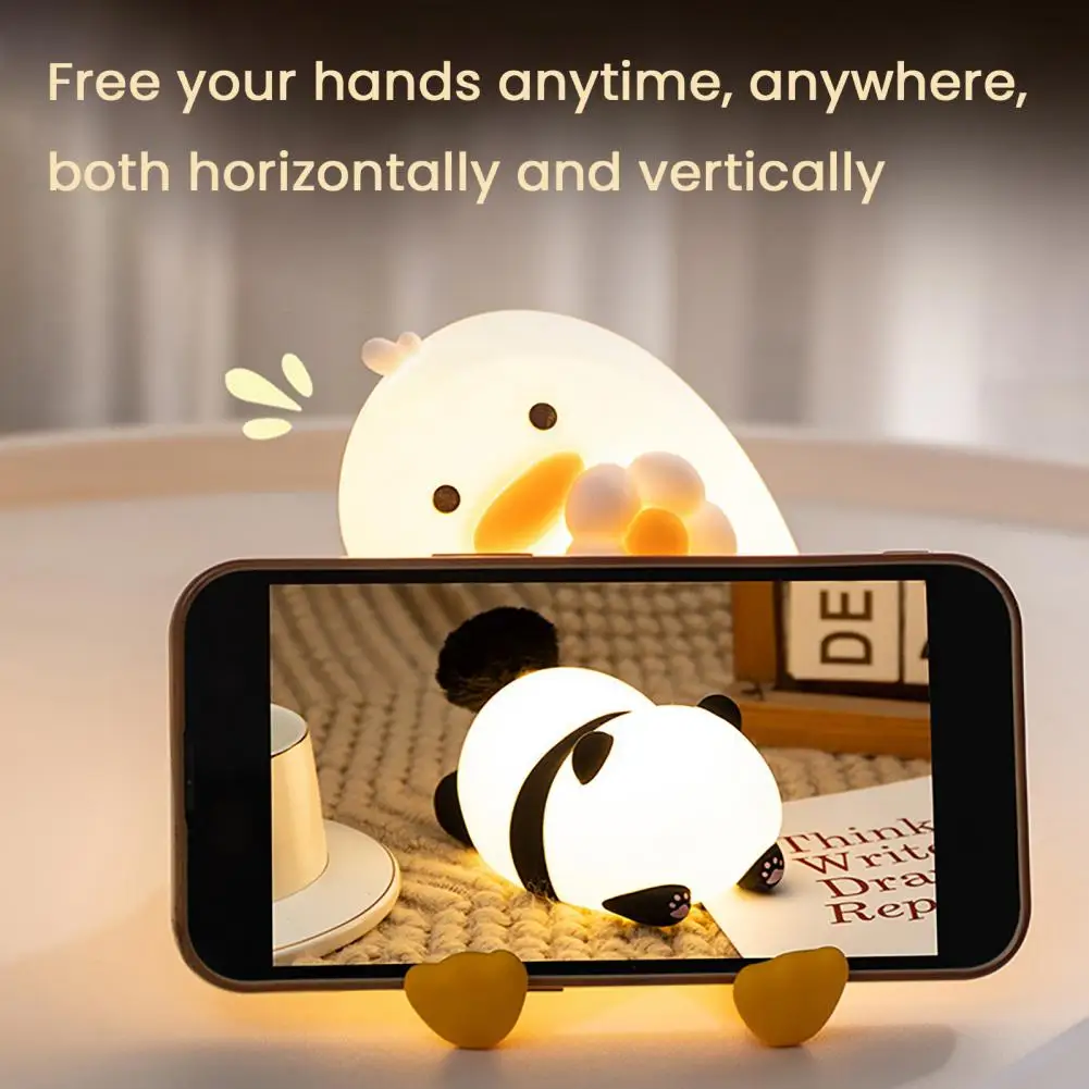 3 مستوى عكس الضوء لطيف الحضانة ضوء الليل قابلة للشحن Kawii اللمس مصباح ل مكتب ديكور سيليكون ليلة ضوء مصباح لتهيئة الجو
