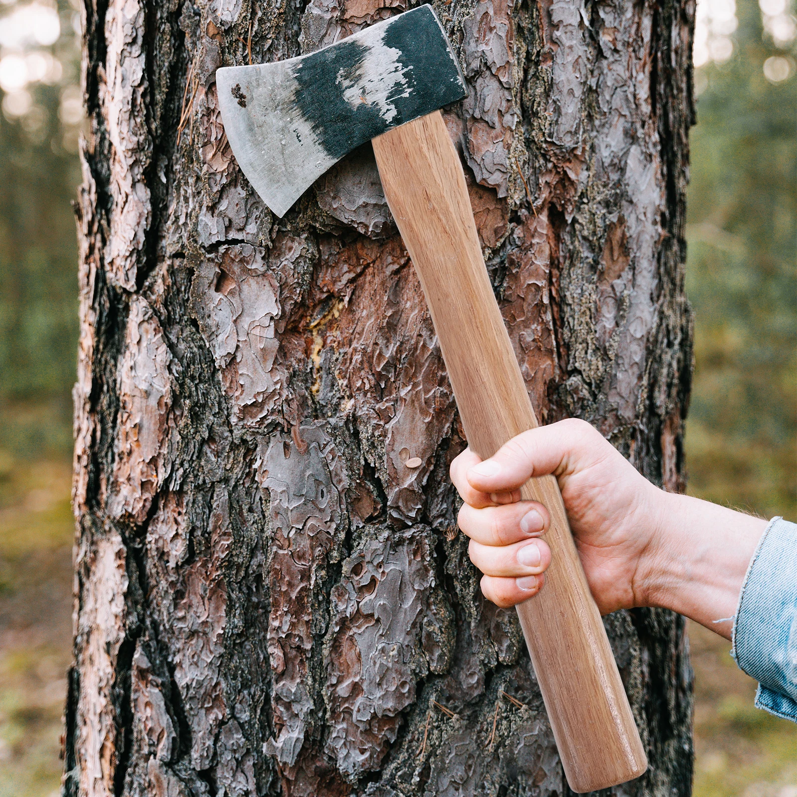 

Axe Handle Set Camping Accessories Handles Replacement Practical Wood Grip Tool Steel with Wedge