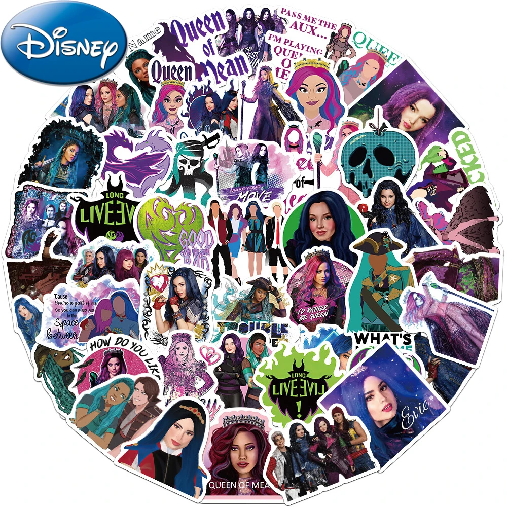 

10/30/50PCS Disney Descendants Movie Stickers Cartoon Graffiti Kid Toy Decals DIY Phone Scrapbook Diary Funny Decoration Sticker