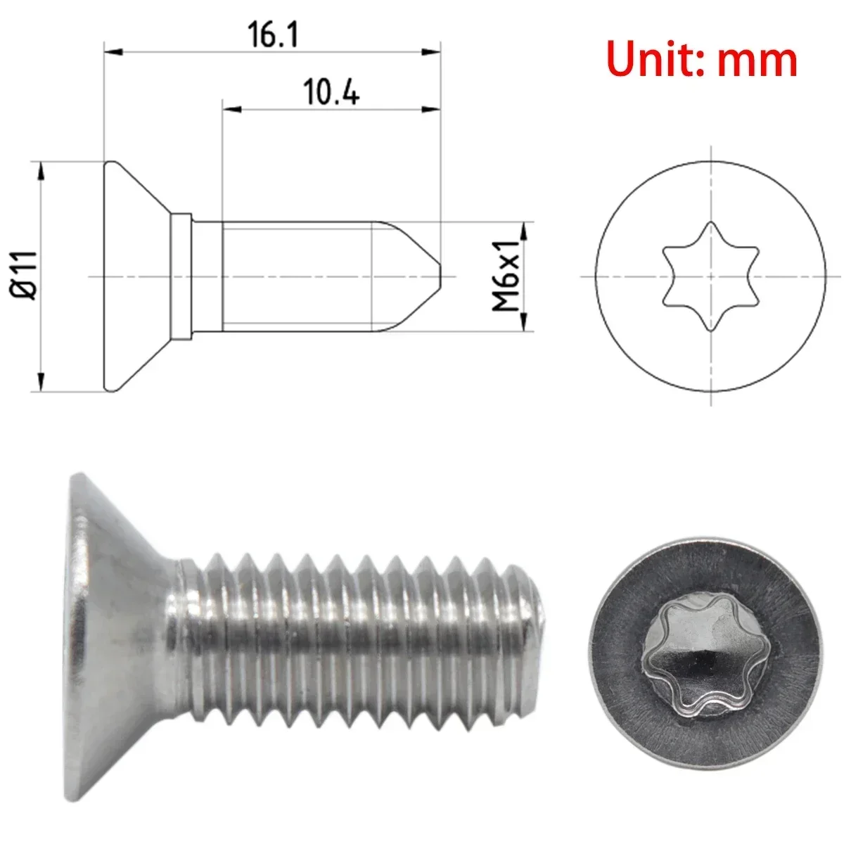 Tornillos de perno avellanado de disco de Rotor de freno de M6 x 16mm para Vauxhall Opel Holden Calibra A 1997, 1996, 1995, 1994, 1993, 1992