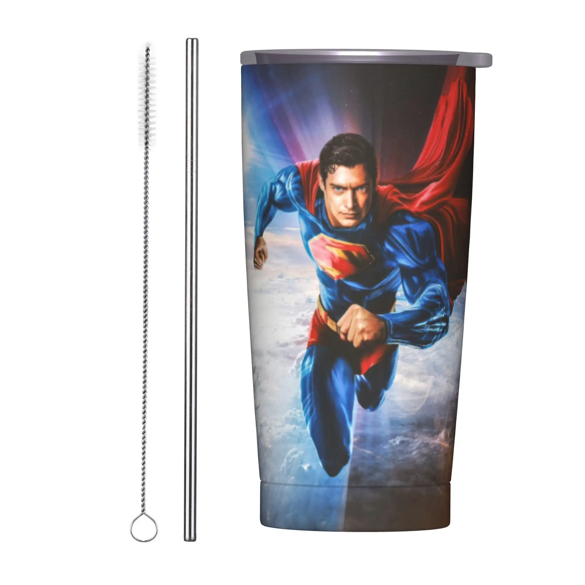

Supermans Movie David Corenswet Tumbler Vacuum Insulated Coffee Cups with Lid Straw Travel Outdoor Mug Water Bottle