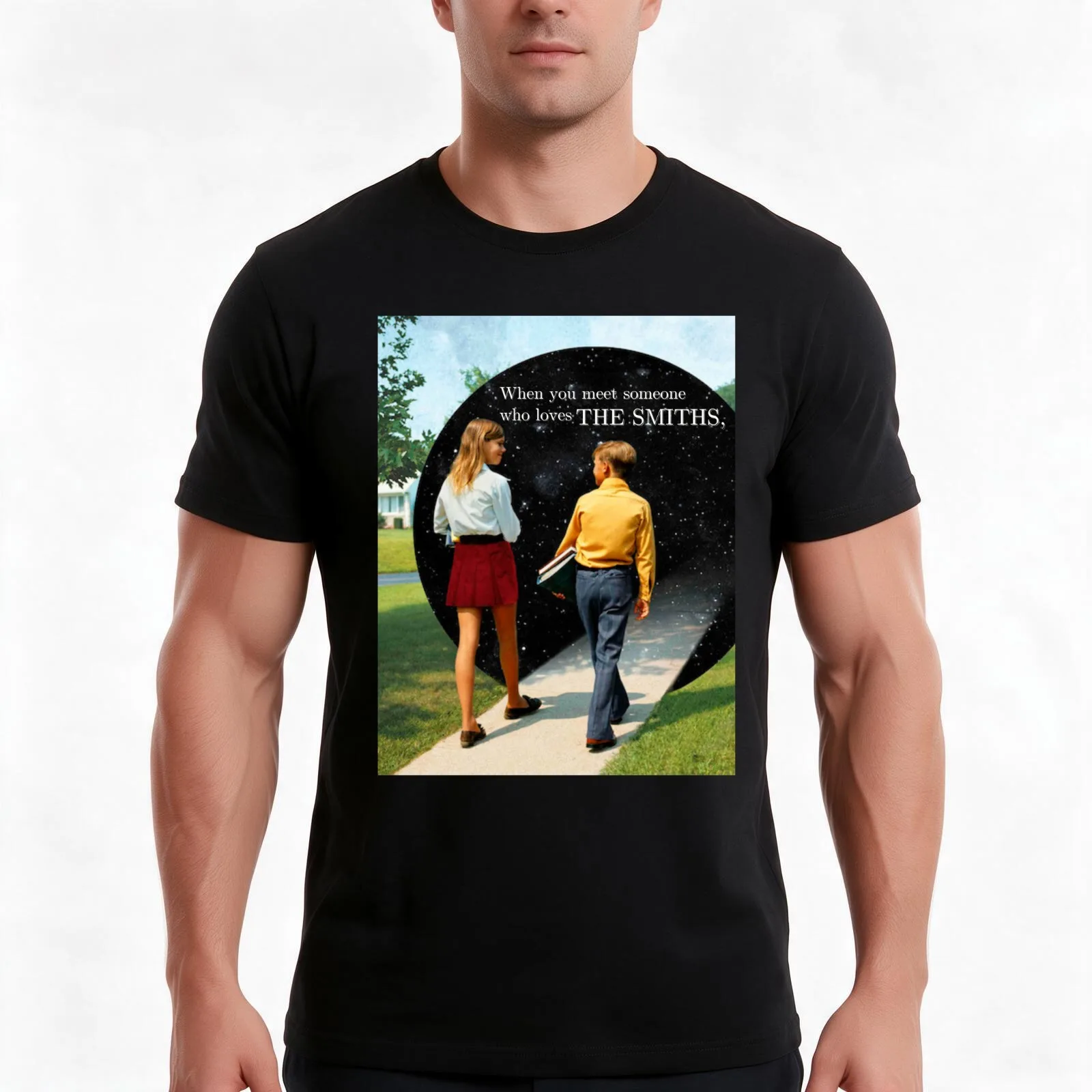 The Smiths Portal to Another Dimension Print T-Shirt, Summer Casual Cotton Tee, Oversized Streetwear Tops, Vintage Graphic Print
