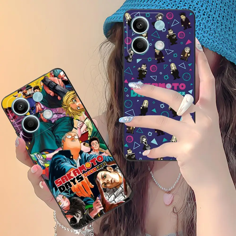 Sakamoto Days حافظة هاتف محمول لهاتف Xiaomi Redmi Note 14 13 12 11 S Pro Plus 4G 5G غطاء طباعة ملون هاتف ذكي جميل #5
