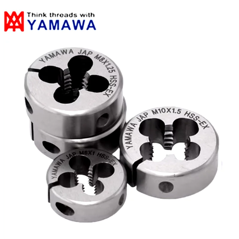 Japan 1PCS YAMAWA Import HSS-EX Round Die M1 M1.5 M1.6 M2 M3 M4 M5 M6 M8 M10 M12 M14 M16 M18 M24 Machine Screw Threading Dies