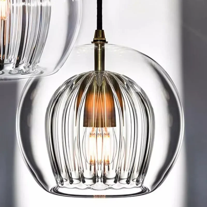 Nordic Glass Pendant Light LED Hanging Lamp for Dining Room Living Room Coffee Shope Home Indoor Decor Lighting Fixtures