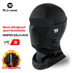 WEST BIKING Winter Fleece Balaclava Motorcycle Cycling Skiing Caps Breathable Full Face Mask Windproof Hood Thermal Sport Gear