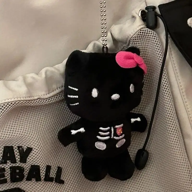 Nieuwe Sanrio Hello Kitty Schedel Pluche Pop Cartoon Leuke Kitty Pluche Pop Sleutelhanger Hanger Tas Hanger Accessoires Vakantie Cadeau Speelgoed