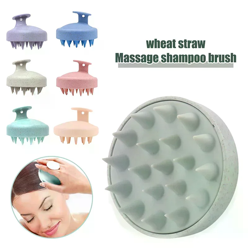 

Hair Wash Brush TPE+Wheat Straw Hair Wash Brush Head Brush Scalp Stop Itch Scratching Comb Massage Brush Hairdressing Tool