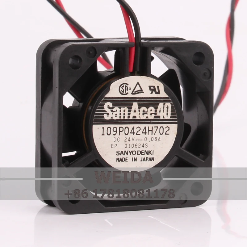 

Case Fan for SANYO SanAce 109P0424H702 DC24V 0.08A 4015 2-wire Inverter Dual Ball Bearing Cooling Fan 40×40×15mm