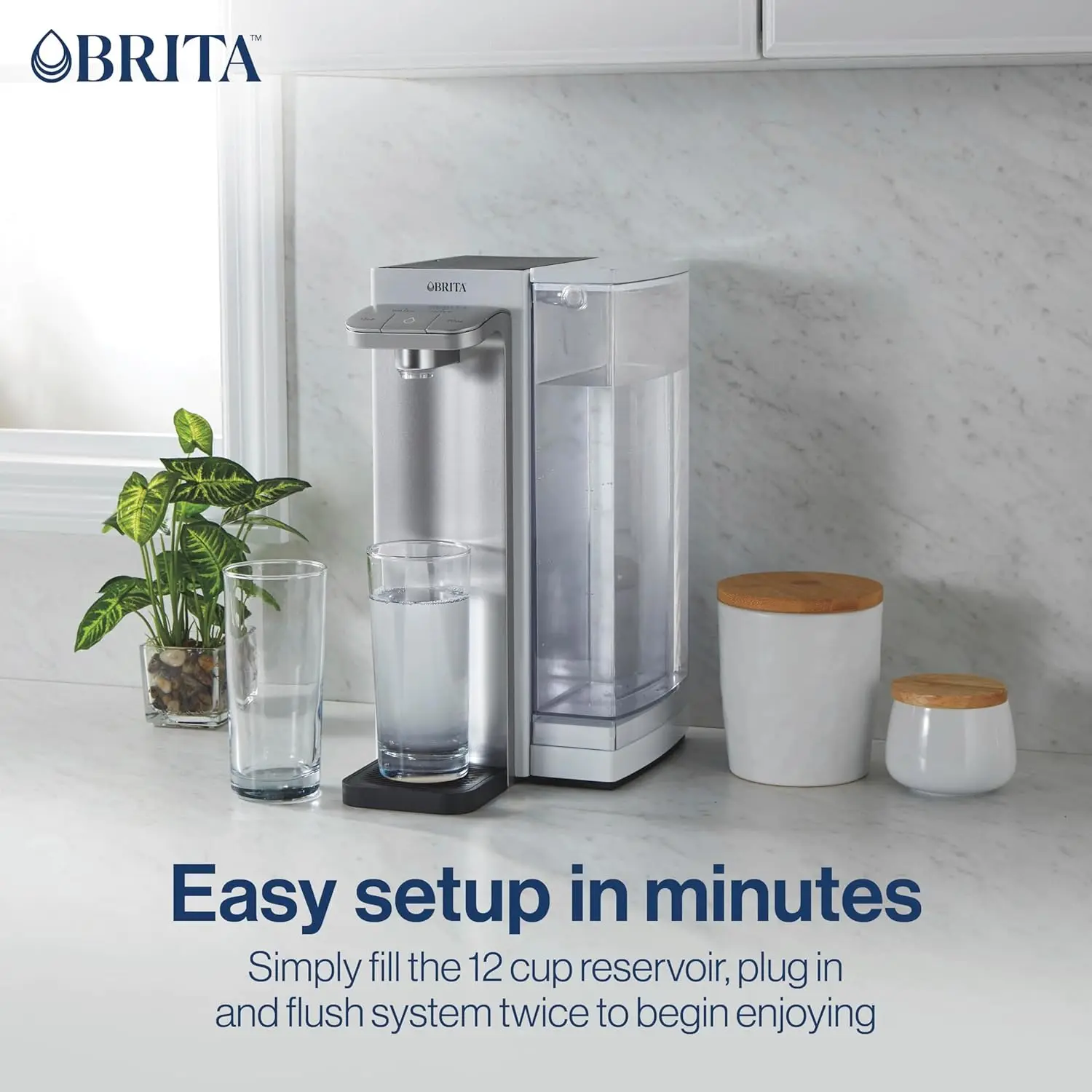 

Мощная система фильтрации воды Hub Instant Powerful для установки на столешницу, удаляет более 70 загрязняющих веществ, резервуар для воды на 12 чашек, в комплекте с угольным фильтром на 6 месяцев.