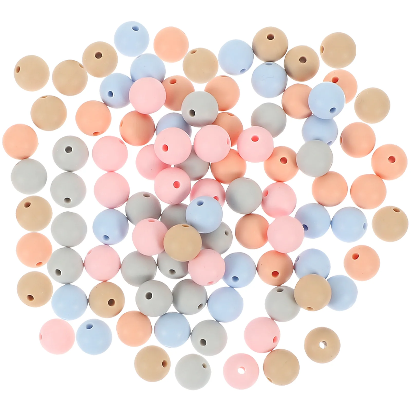 100Pcs Silicone Beads DIY Necklace Bracelet Jewelry Making No Burrs Safe for Baby Teething Beads Bulk Bracelet DIY Bead