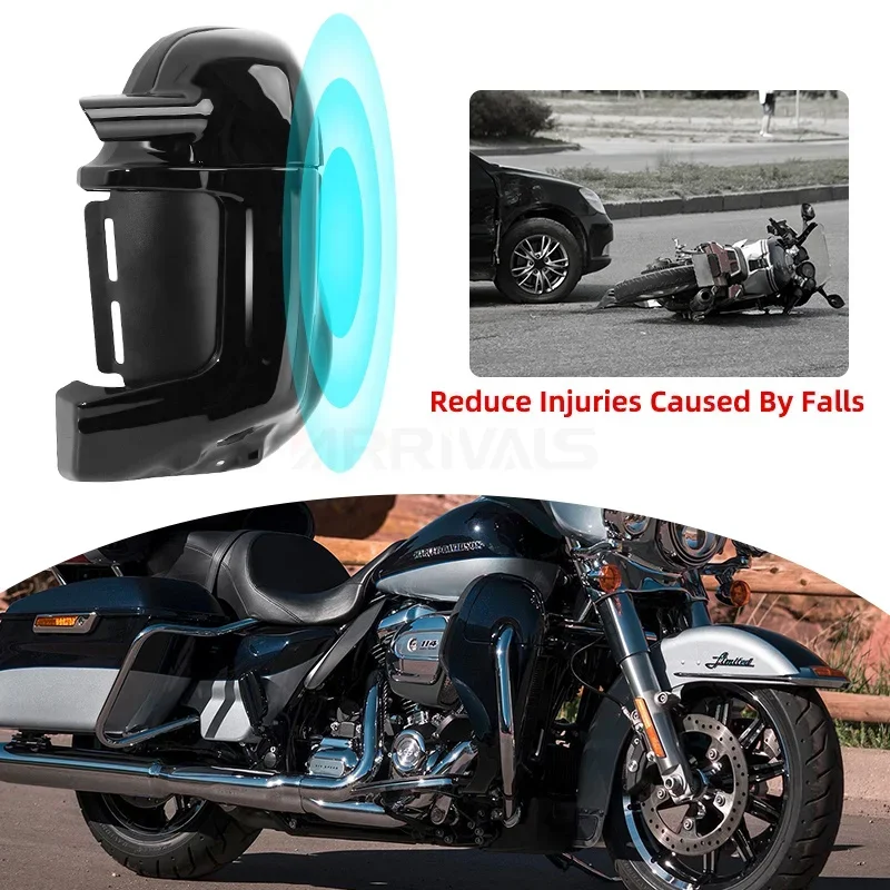 Motorcycle Lower Vented Leg Fairing with Speaker Box Pods Hardware Clamps For Harley Touring Road King Street Glide 1983-2013