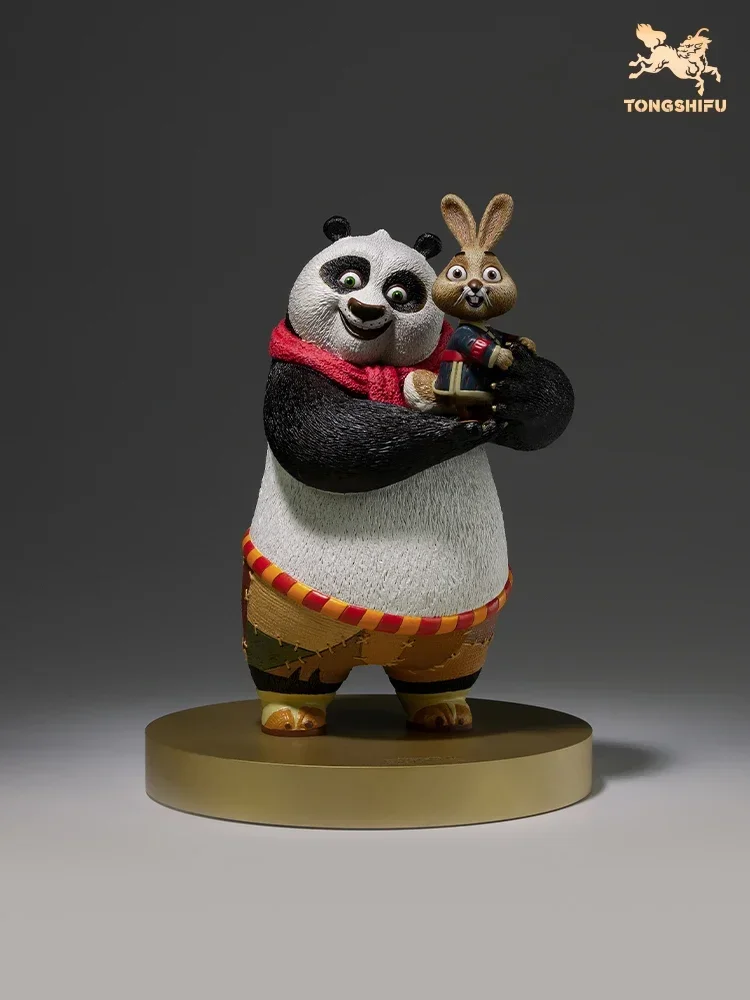 Kung Fu Panda Rabbit Figurine Brass Craft Ornament Lucky Animal Statue Home Desktop Decor New Year Gift Collection