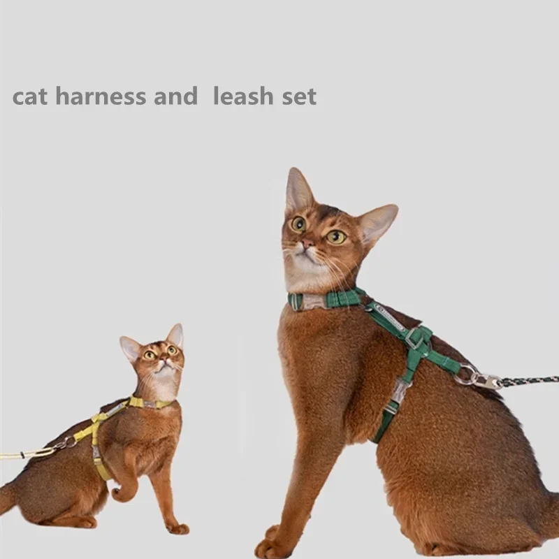 

Adjustable Pet Harness Escape Proof Cat Harness and Leash Set Kitten Accessories Arnes Gato Pet Supplies Cats Accessories