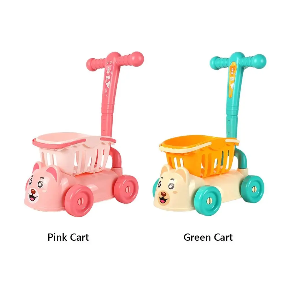 Multicolor Shopping Cart Toy Cartoon Bear Fruit Cutting Supermarket Trolley Toy Intellectual Development Playing House