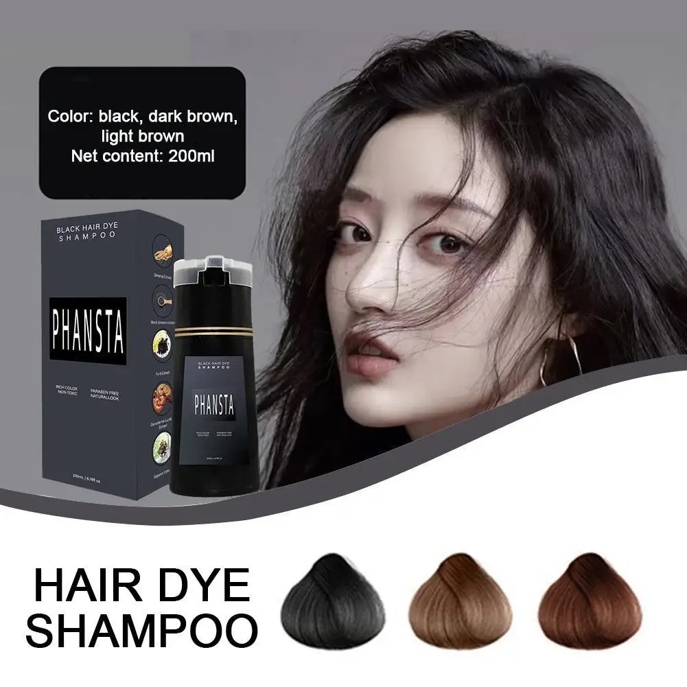 

200ml Hair Dye Shampoo Hair Instant Dye Shampoo,Hair Dye Coloring Shampoo For Gray Hair Long Lasting Nourish For Men Women