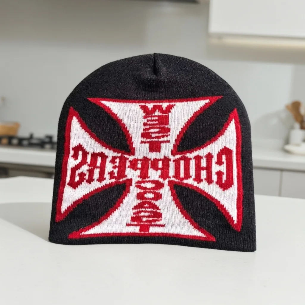 New Men Women American Vintage Jacquard Cross Knitted Hats Warm Personal Fashion Street Beanies Hip-hop Versatile ins Outdoor