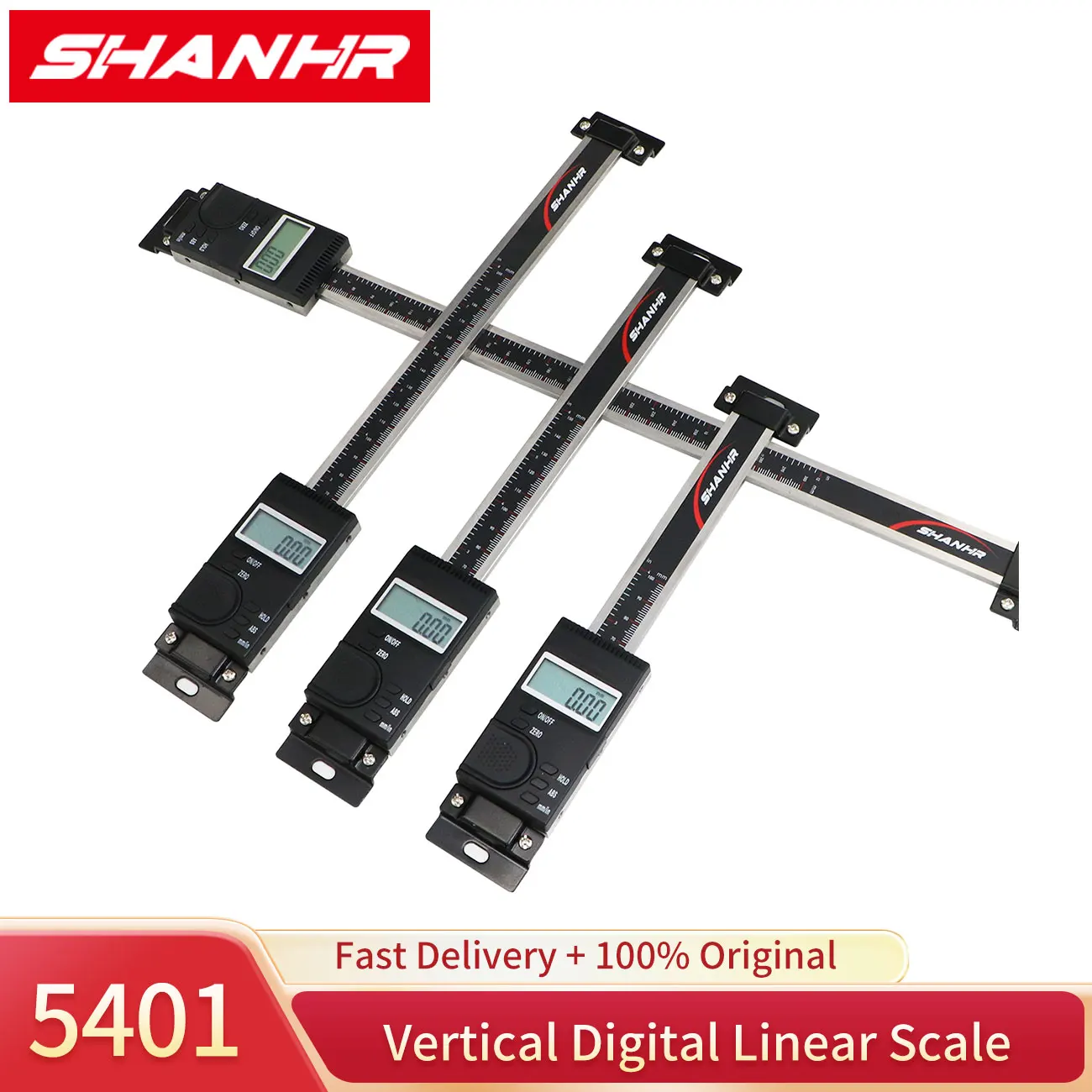 SHANHR 100/150/200/300mm Vertical Linear Scale Vertical Digital DRO Quill Kit Bridgeport Readout Vertical Ruler Caliper