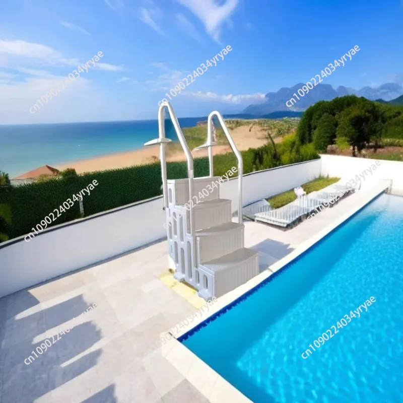 4-Step Non-Slip Plastic Pool Ladder Classic Style Above-Ground Swimming Pool Accessory