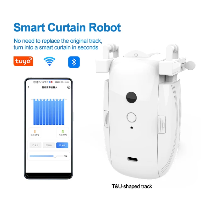 

Tuya Smart Home Automatic Curtain Robot WiFi Bluetooth Electric Smart Curtain TU Track APP Control Alexa Google Voice