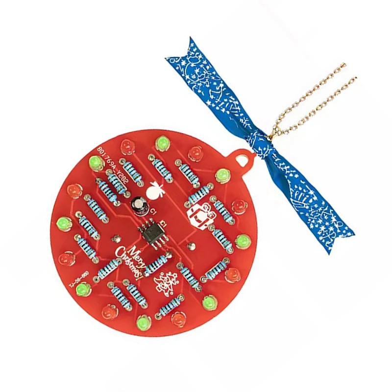 NE555 LED Blinkende PCB Löten DIY Kit Weihnachtsbaum Dekoration Rot Grün Blinklicht Löten Praxis Board