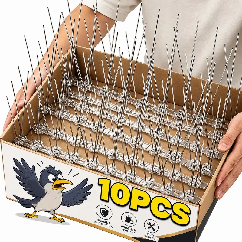10/1PCS Stainless Steel Effective Bird Repeller Bird Spikes Pigeon Deterrent Roof Window Anti Bird Repellents for Garden Fence