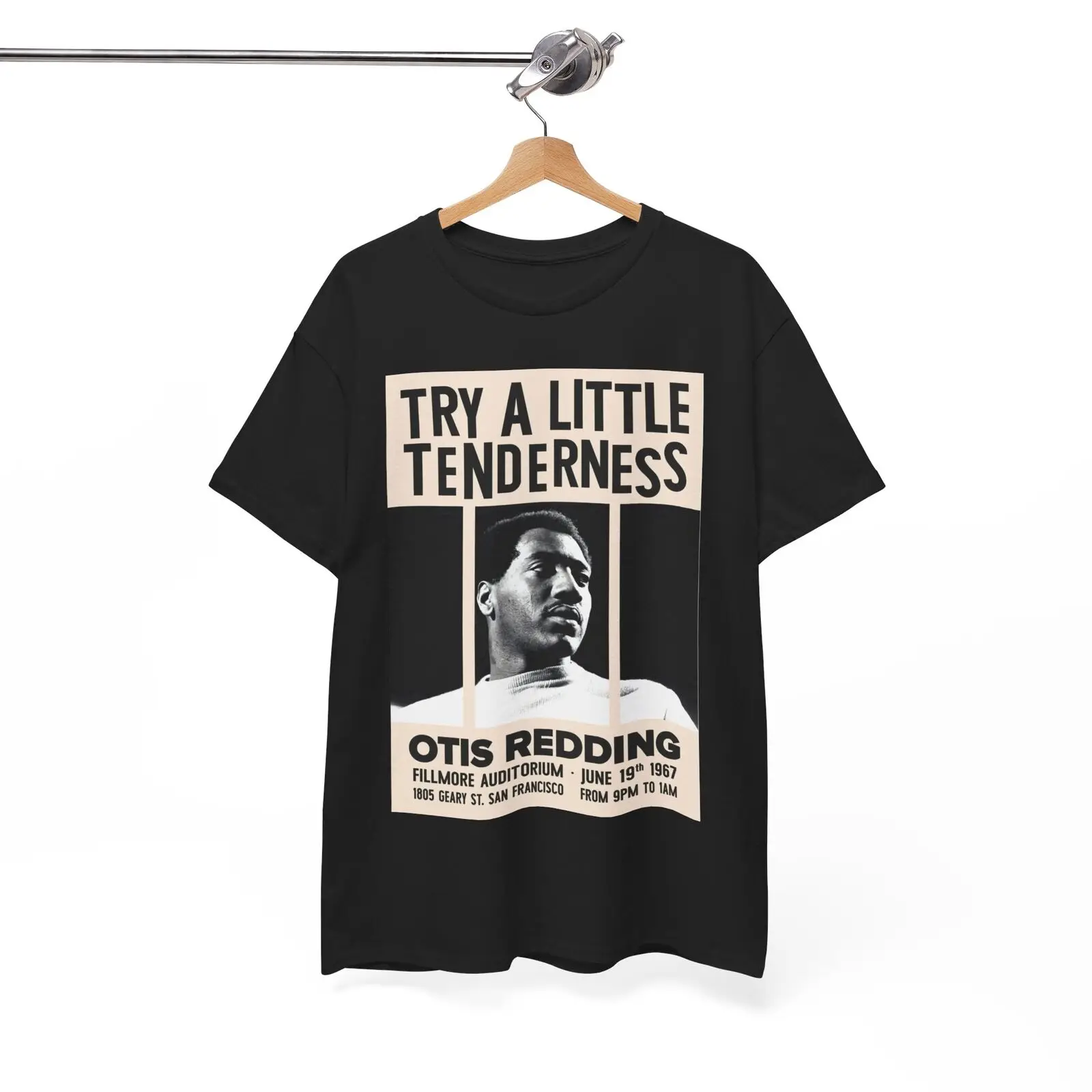 Otis Redding Tshirt Live At The Fillmore Vintage Poster Unisex Heavy Cotton Tee